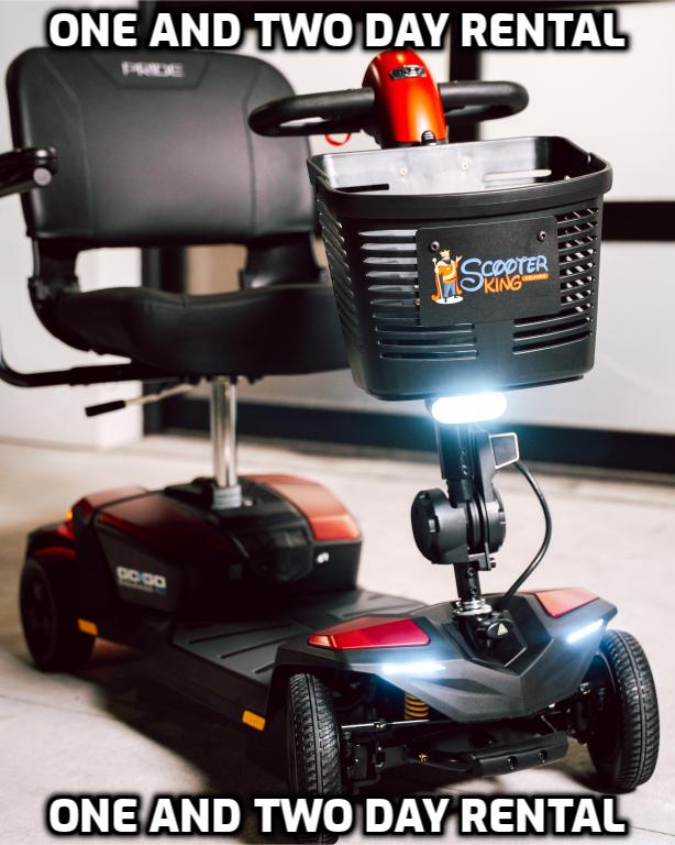 1 & 2 Day Rentals $85 Flat Rate Price Mobility Scooter Rental 300 Pound Capacity