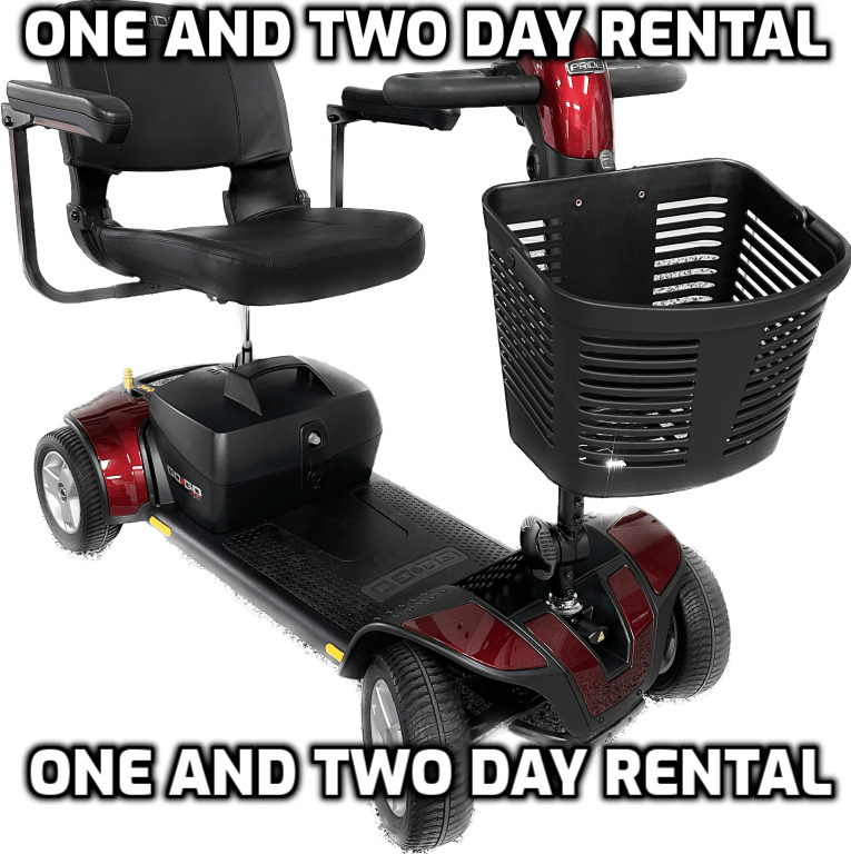 1 & 2 Day Rentals $85 Flat Rate Price Mobility Scooter Rental 300 Pound Capacity